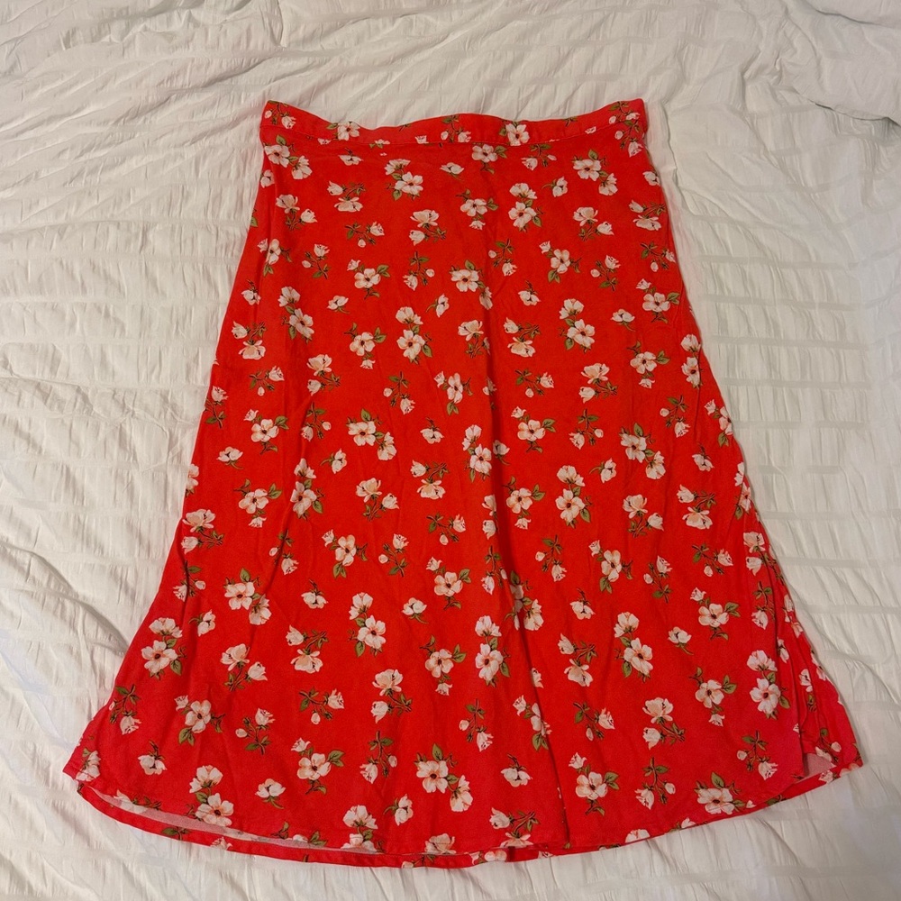 Old Navy Pink/Red Floral Skirt
